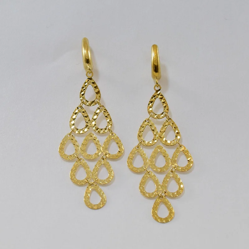 Half Hoop Gold Drop Earrings |