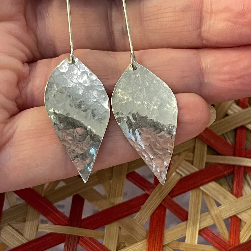 Sterling Silver 
Handmade Hammered Tear Drop Earrings