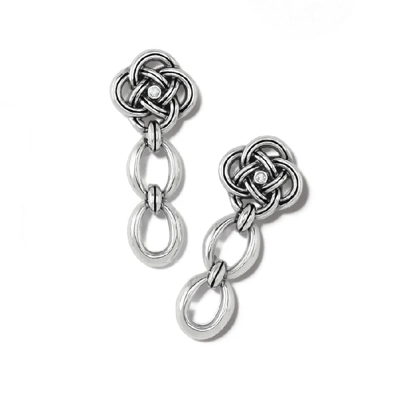 Interlok Knot Link Post Drop Earrings