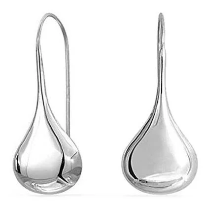 Italian Sterling Silver Puffed Teardrop Earrings by Verona