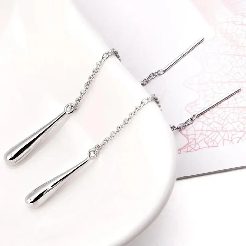 Italian Sterling Silver Threader Drop Earrings