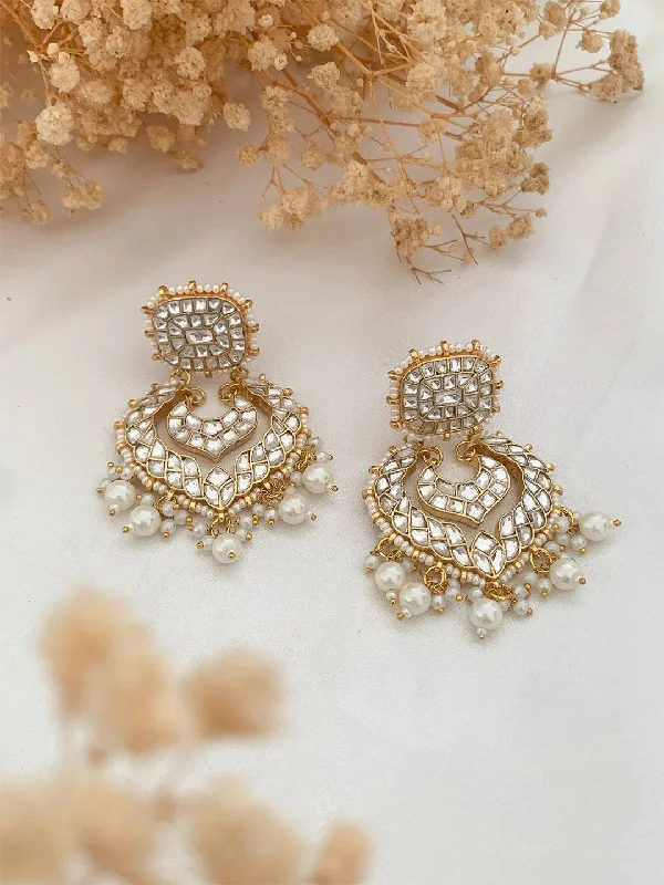 Jadau Kundan Embellished Dangler Earrings