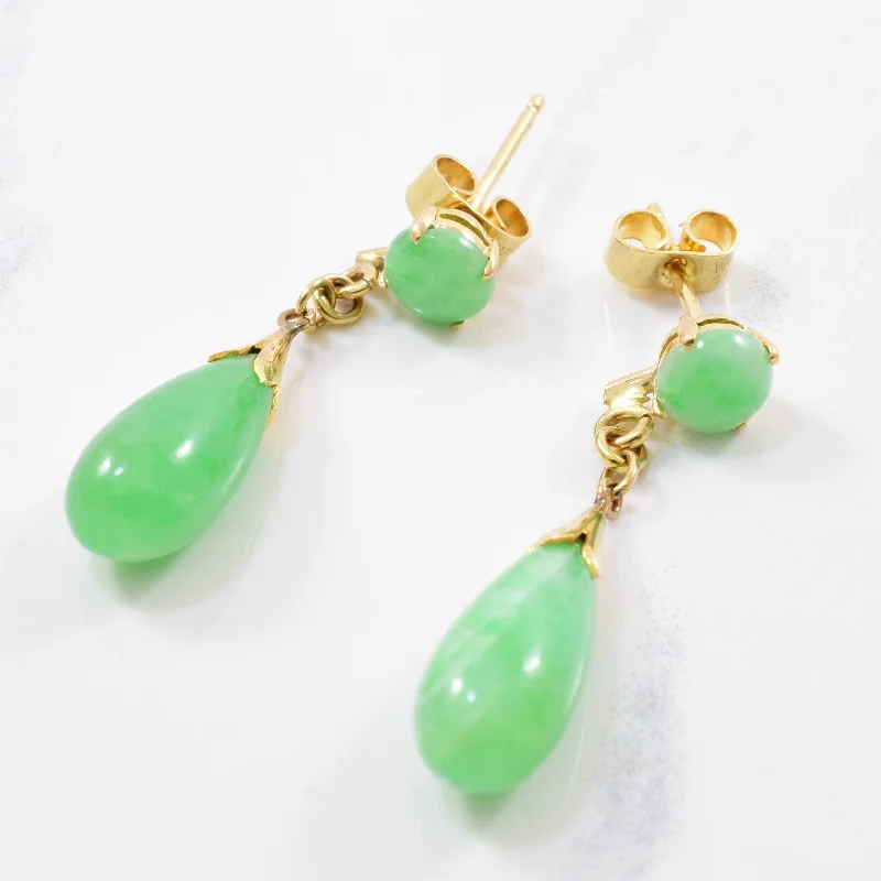 Briolette Jadeite Drop Earrings | 6.50ctw |