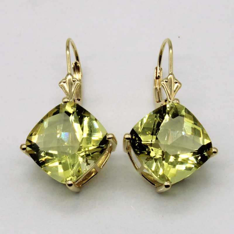 Lemon Quartz Drop Earrings | 10.50ctw |