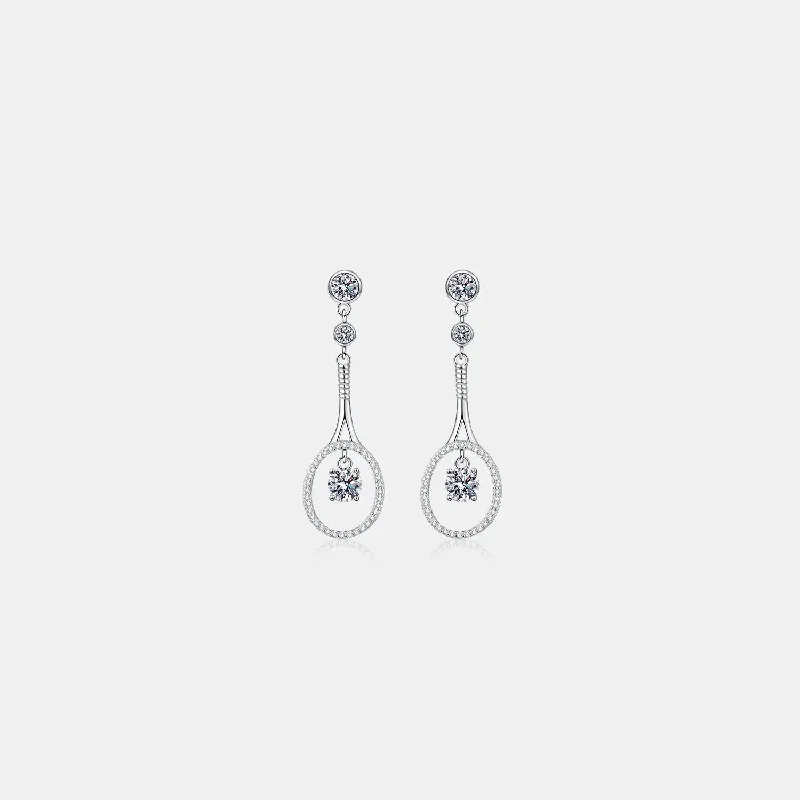 LOVCIA 1 Carat Moissanite 925 Sterling Silver Drop Earrings