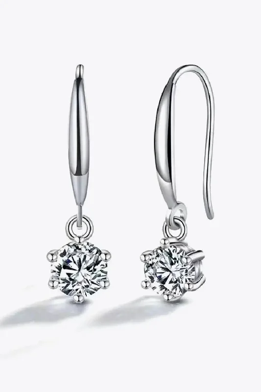 LOVCIA 2 Carat Moissanite 6-Prong Drop Earrings