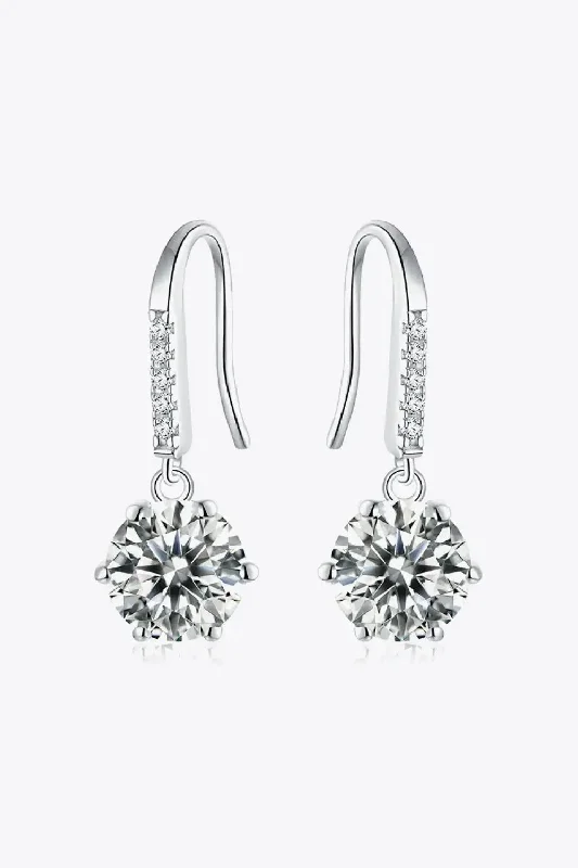 LOVCIA 6-Prong Moissanite Drop Earrings