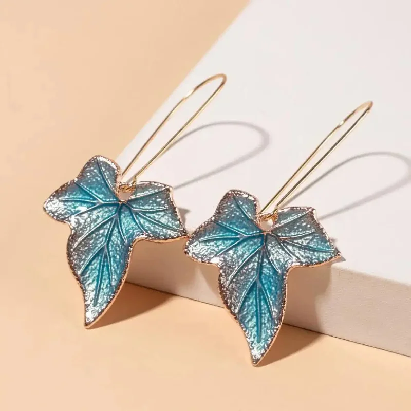 LOVCIA Alloy Leaf Drop Earrings