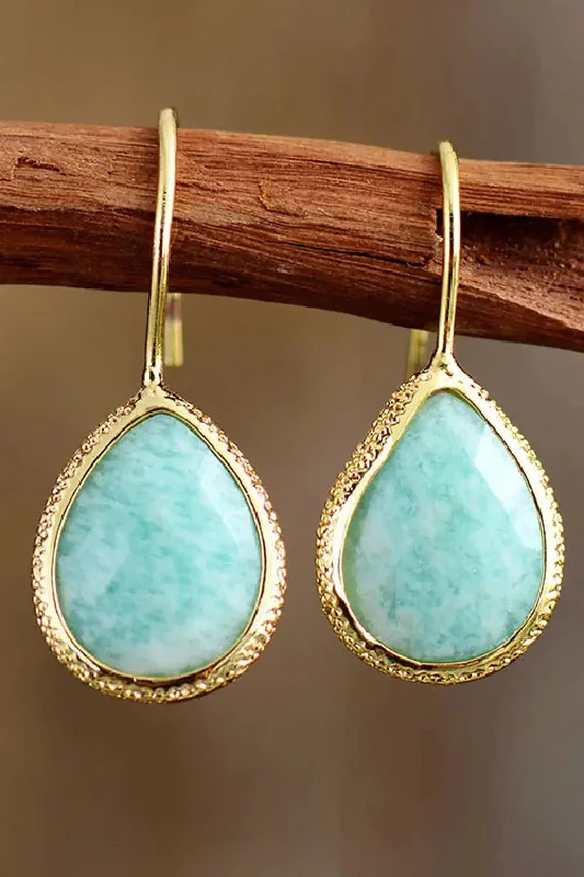 LOVCIA Handmade Natural Stone Teardrop Earrings