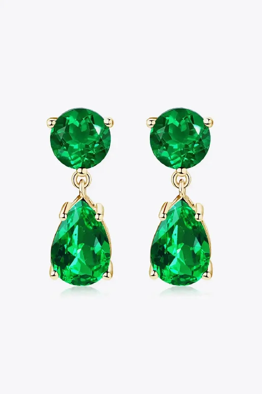 LOVCIA Lab-Grown Emerald Drop Earrings