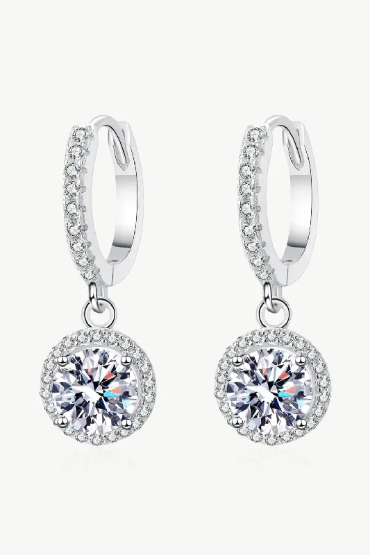 LOVCIA Moissanite Round-Shaped Drop Earrings