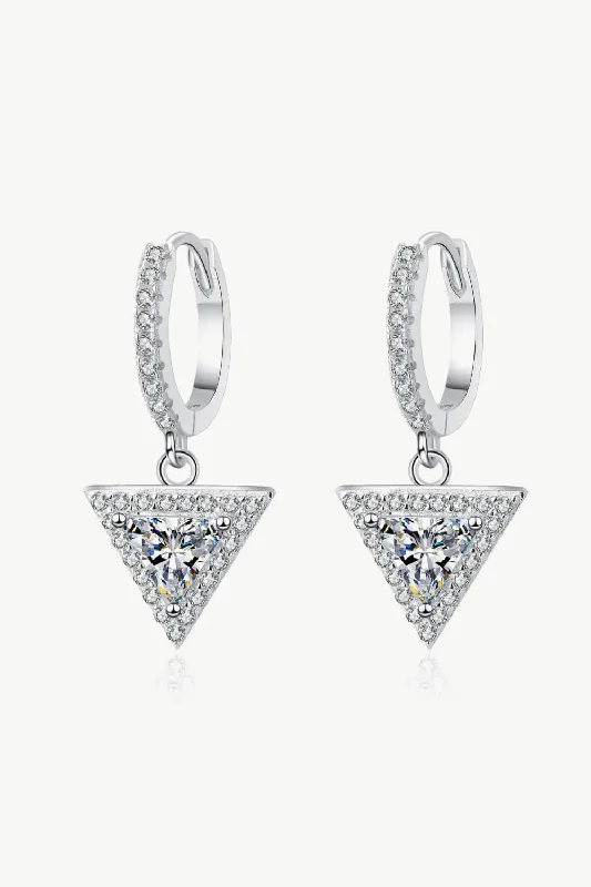 LOVCIA Moissanite Triangle Drop Earrings