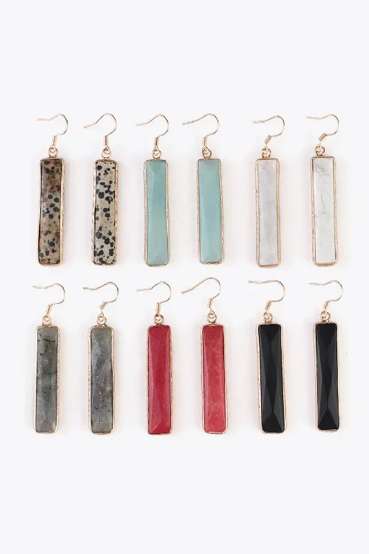 LOVCIA Natural Stone Drop Earrings