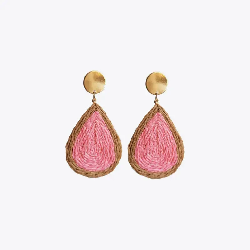 LOVCIA Raffia Grass Teardrop Earrings