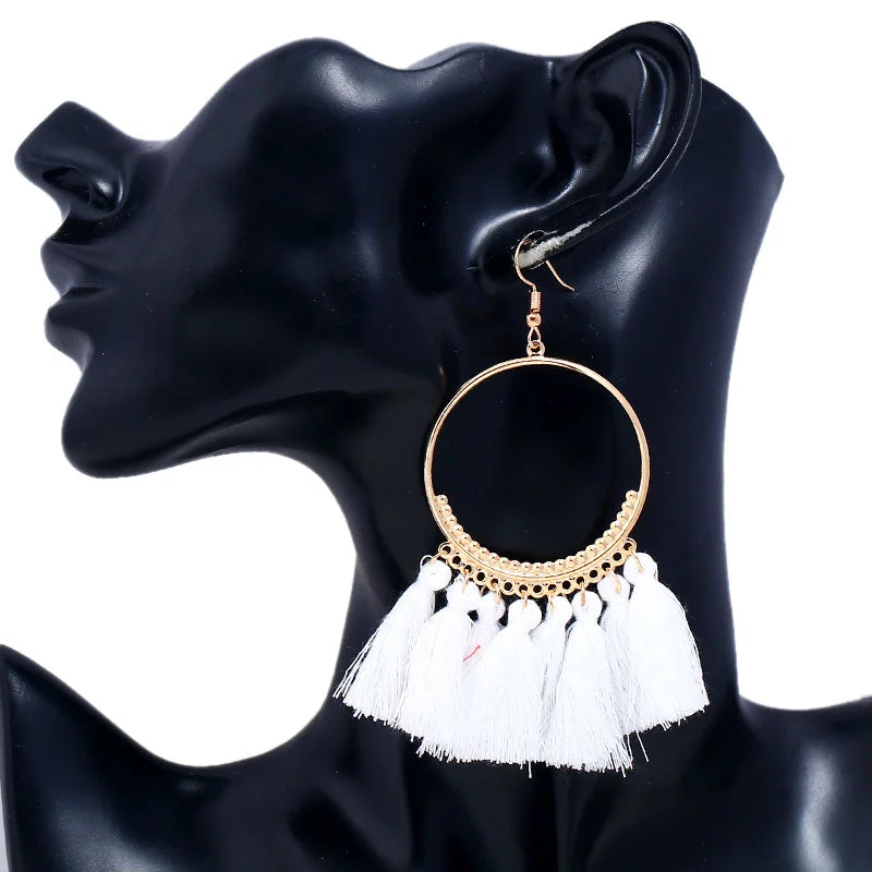 Bohemia Tassel Ethnic Big Drop Earrings