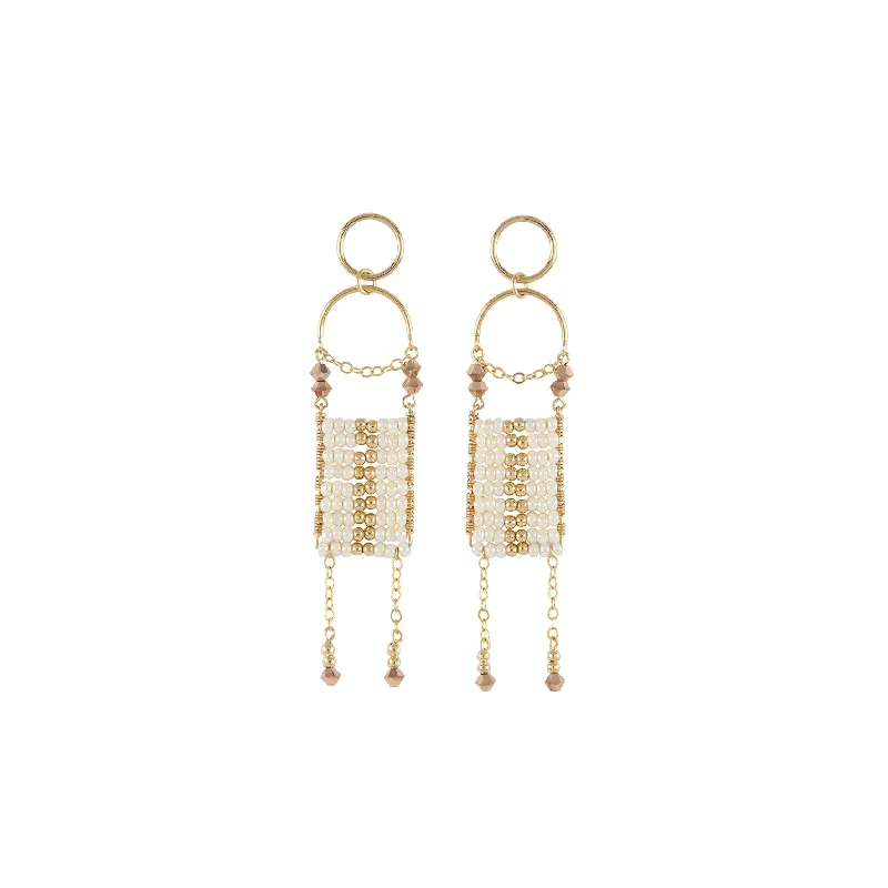 Olakira Pendant Earrings - PEARL/GOLD/ROSE GOLD