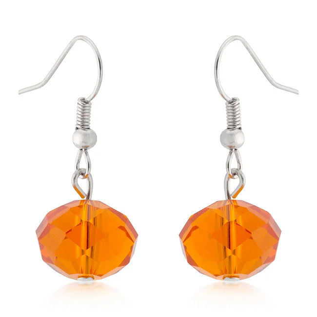 LOVCIA Dazzling Orange Faceted Bead Drop Earrings