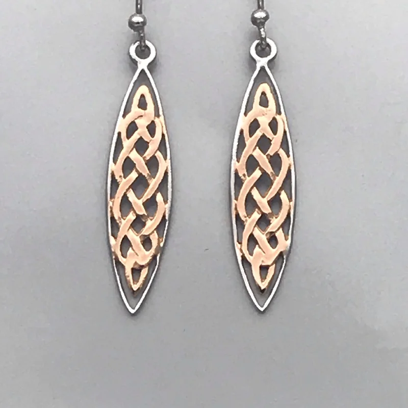 Sterling Silver Gold Vermeil Curved Pointed Drop Earrings