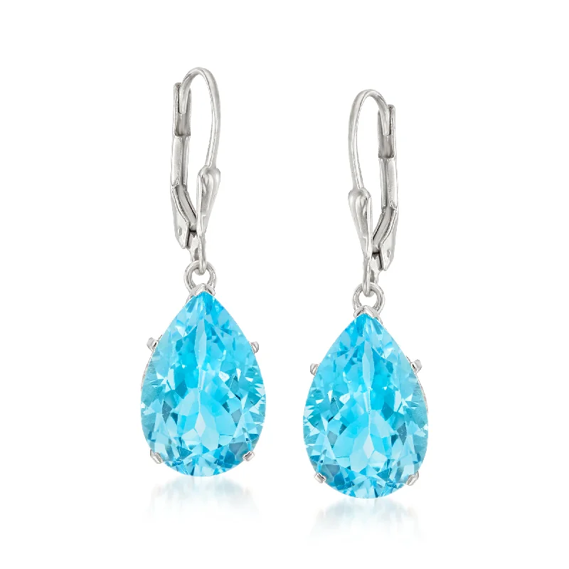 Ross-Simons Swiss Blue Topaz Drop Earrings in Sterling Silver