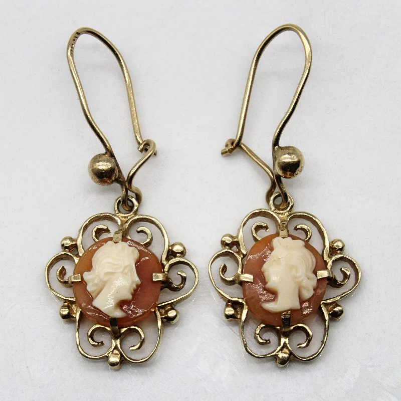 Seashell Cameo Drop Earrings | 2.50ctw |