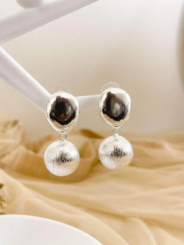 Silver Ball Drop Earrings