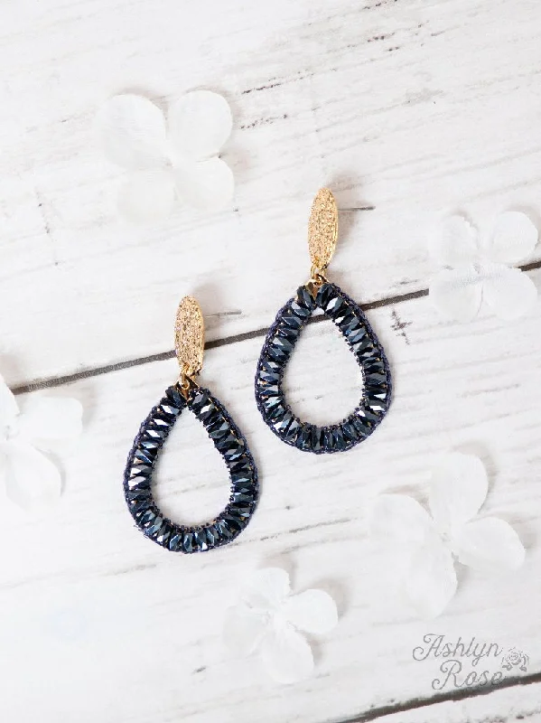 So In Style Drop Earrings, Midnight Blue