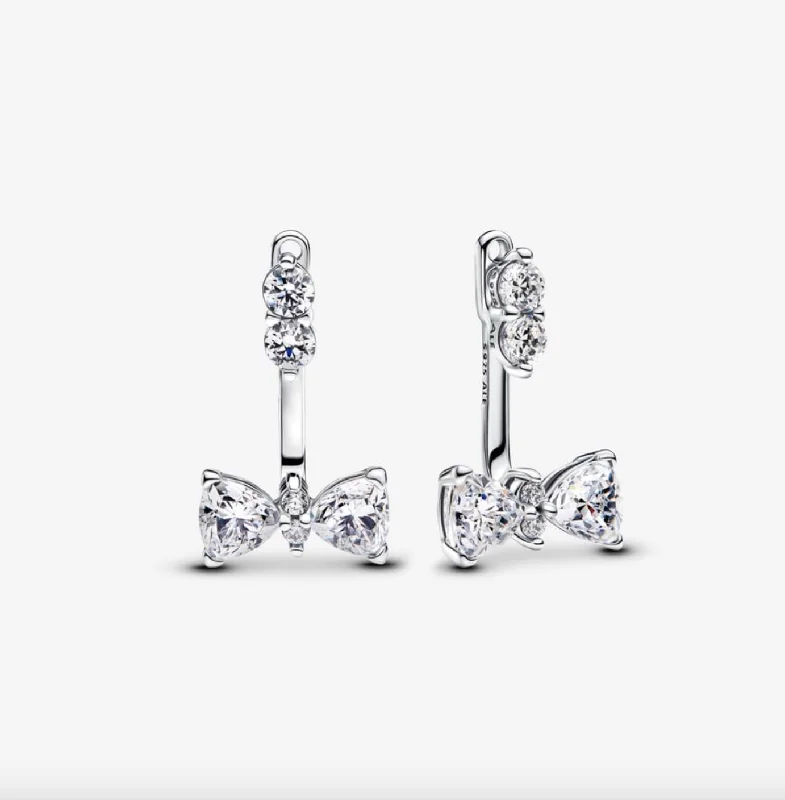 Sparkling Bow Drop Earrings