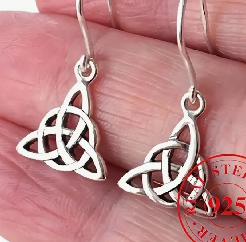 Sterling Silver Celtic Knot Drop Earrings