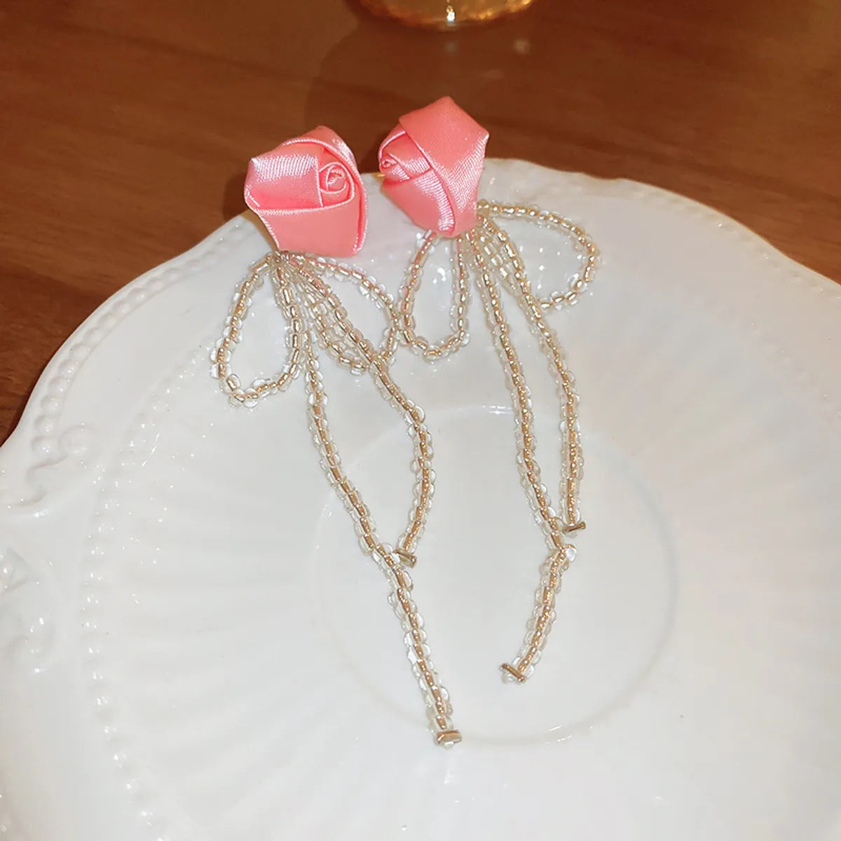 84# Silver Needle-Pink Flower Tassel