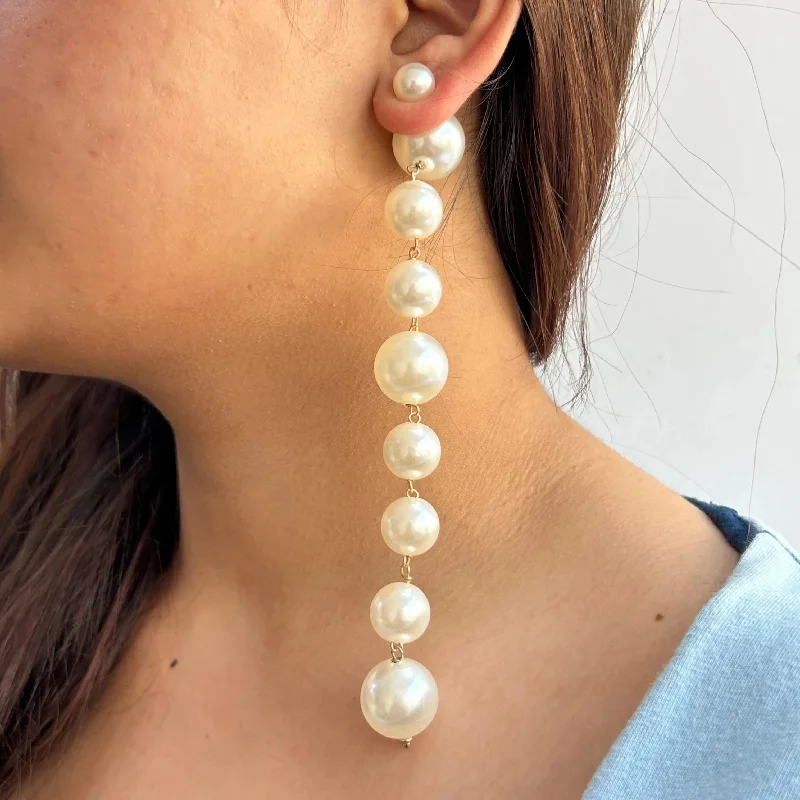 TFC Chic Pearl Sway Multi-Way Shoulder Duster Dangler Earrings