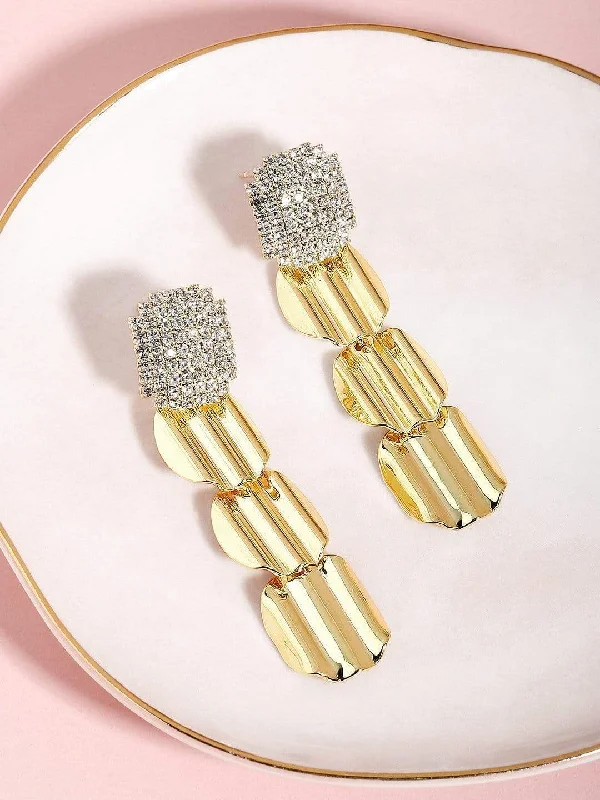 TOKYO TALKIES X Rubans Gold Plated Handcrafted Zircon Stone Drop Earrings