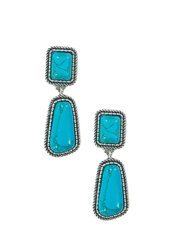 Tiered Drop Earrings, Turquosie