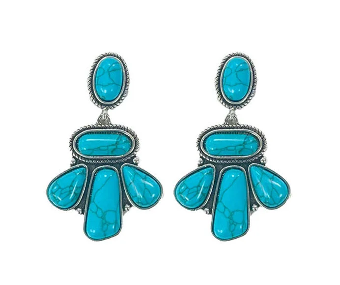 Turquoise Triple Drop Earrings