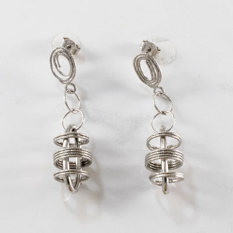 White Gold Orbital Drop Earrings