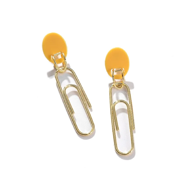 Yellow Contemporary Drop Earrings