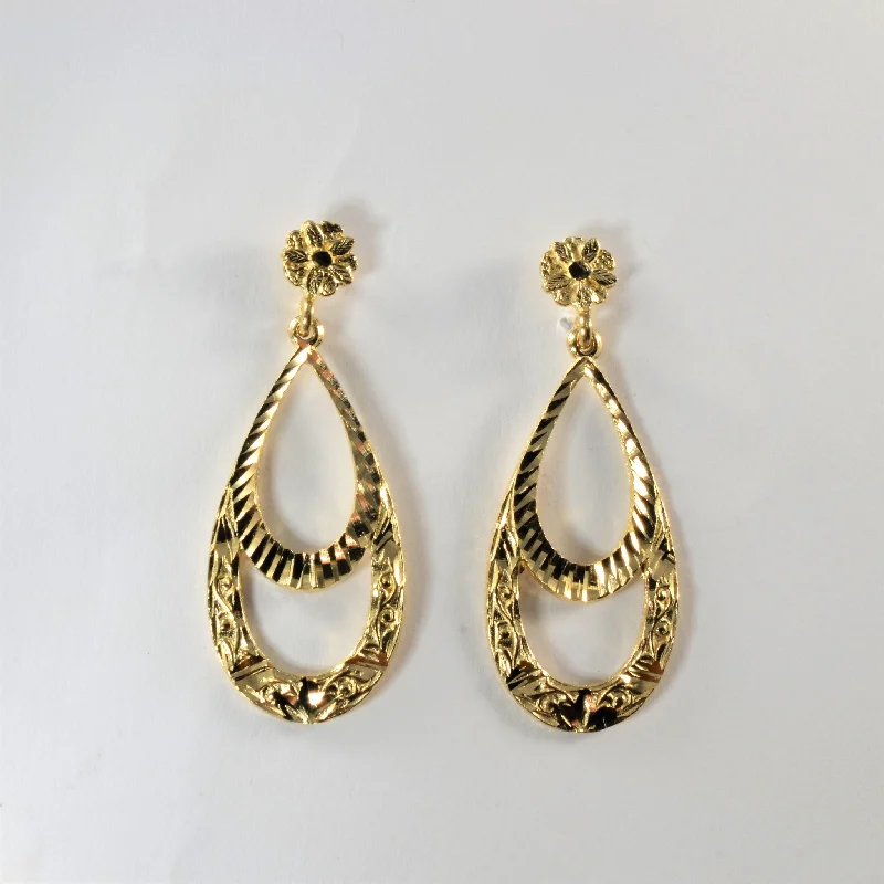 Yellow Gold Drop Earrings |