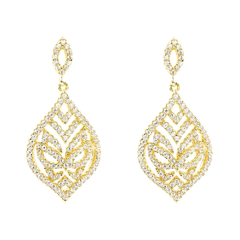 Yellow Gold Tear Drop Earrings